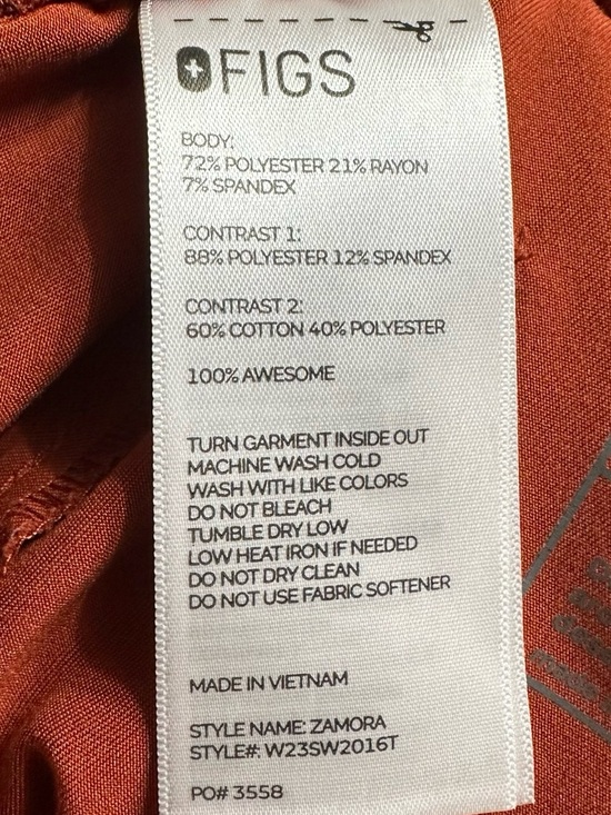 Figs Auburn Orange Scrub Set Size Medium/Small Tall RARE COLOR - Picture 8 of 11